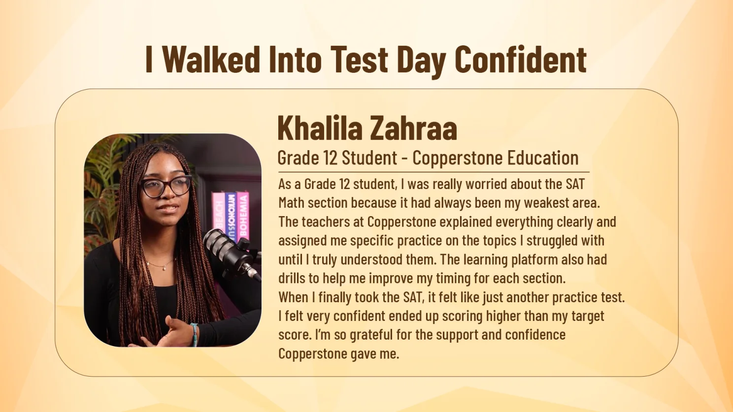 SAT prep student Testimonial